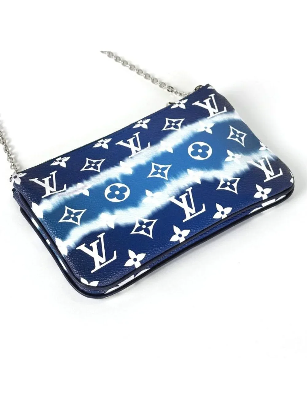 Louis Vuitton Pochette Double Zip LV Escale 2-Way Clutch Shoulder Bag Monogram